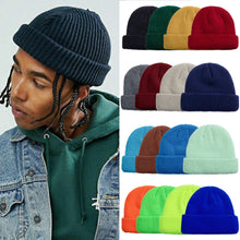 Load image into Gallery viewer, Fisherman Style Ribbed Beanie Hat Unisex Autumn Winter Headwear