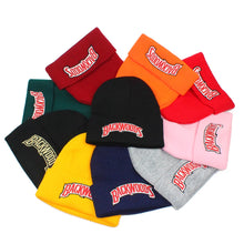 Load image into Gallery viewer, Acrylic Letter Embroidered Knit Beanie Unisex Winter Hat 12 Colors
