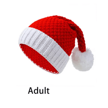 Load image into Gallery viewer, Christmas baby hat style 4 adult with pom-pom