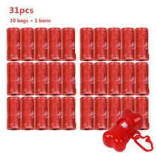 Load image into Gallery viewer, Dog Waste Bag Multicolored 30 Rolls Bag product 31 Rolls of dog waste bags plus free dispenser Red color