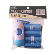Load image into Gallery viewer, Dog waste bag small packs product Portable dispenser attached with roll plus four more rolls of waste bags White color