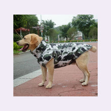 Load image into Gallery viewer, Golden Retriever wearing Black White Waterproof Coat Reflective Plaid Design