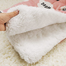 Load image into Gallery viewer, Inside view of Pink Winter Pet Bed Soft Blanket For Dogs and Cats