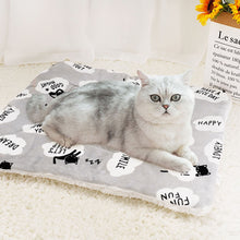 Load image into Gallery viewer, Picture of a cat laying on Gray Winter Pet Bed Soft Blanket For Dogs and Cats