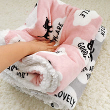 Load image into Gallery viewer, Two folded Winter Pet Bed Soft Blanket For Dogs and Cats Gray and Pink colors