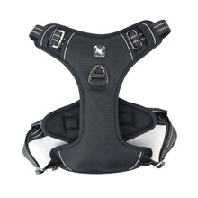 Load image into Gallery viewer, Upper view of Heavy Duty Reflective Dog Harness Black color