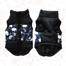 Load image into Gallery viewer, Warm Coat Jacket Windproof Vest Black Skull Color Style Front and Back View