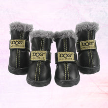 Load image into Gallery viewer, Warm Waterproof Shoes For Dogs For Winter Time Black Color