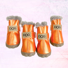 Load image into Gallery viewer, Warm Waterproof Shoes For Dogs For Winter Time Gold Color