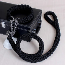 Load image into Gallery viewer, Premium 1.2M Double Strand Rope Leash Set for Large Dogs with Metal P Chain Buckle and National Color Collar Ideal for Big Dogs
