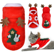 Load image into Gallery viewer, Cozy Christmas Pet Outfit Santa Costume Hoodie for Small Dogs Cats Kittens Warm Holiday Attire for Your Beloved Pets
