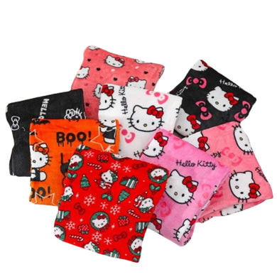 Collage of Women's Pajama Set featuring Eight Unique Cartoon Cat Designs - Image 1