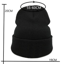 Load image into Gallery viewer, Acrylic Letter Embroidered Knit Beanie Unisex Winter Hat 12 Colors
