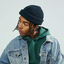 Load image into Gallery viewer, Fisherman Style Ribbed Beanie Hat Unisex Autumn Winter Headwear
