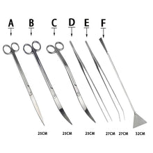 Load image into Gallery viewer, Aquarium Scissors Tweezers Set Stainless Steel High Quality Mirror Polished Plant Water Grass Scissors Fish Tank Cleaning Tool
