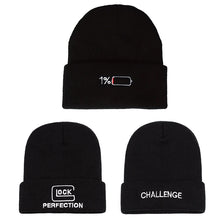 Load image into Gallery viewer, Black Knitted Beanie Embroidery Stylish Winter Cap Men Women

