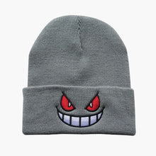 Load image into Gallery viewer, Gray Gengar Knitted Wool Hat - Front View
