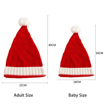 Load image into Gallery viewer, Christmas baby hat style 4 adult and baby measurements
