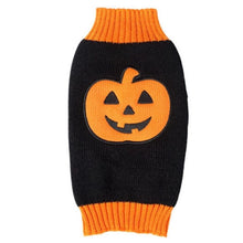 Load image into Gallery viewer, Black orange with orange pumpkin sprinting Christmas pet out fit dog sweater
