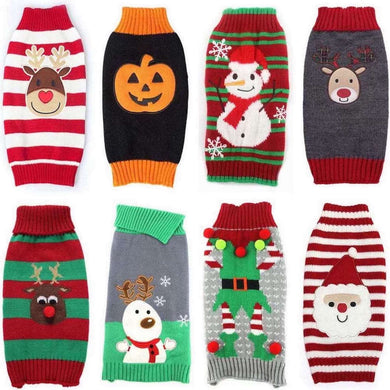 Christmas pet out fit 8 different styles of dog sweaters variety of colors