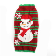 Load image into Gallery viewer, Colored Christmas pet outfit sweater for dogs with white Santa Claus printing
