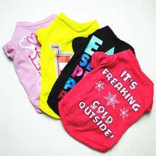 Load image into Gallery viewer, Cute dog shirts four colors red black yellow light pink with printings 

