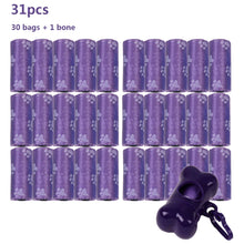 Load image into Gallery viewer, Dog Waste Bag Multicolored 30 Rolls Bag product 31 Rolls of dog waste bags plus free dispenser Purple color
