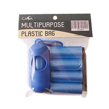 Load image into Gallery viewer, Dog waste bag small packs product Portable dispenser attached with roll plus four more rolls of waste bags Navy Blue color
