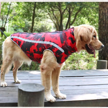 Load image into Gallery viewer, Golden Retriever wearing Red Waterproof Coat Reflective Plaid Design 
