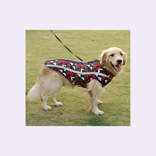 Load image into Gallery viewer, Golden Retriever wearing Red White Waterproof Coat Reflective Plaid Design
