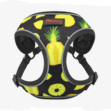 Load image into Gallery viewer, Reflective Dog Harness For Dogs and Cats Pineapple Printing on it 
