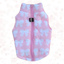 Load image into Gallery viewer, Warm Coat Jacket Windproof Vest Pink Bow color Front and Back view
