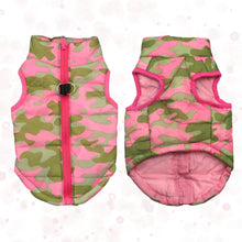 Load image into Gallery viewer, Warm Coat Jacket Windproof Vest Pink Camouflage color Front and Back View
