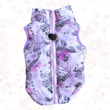 Load image into Gallery viewer, Warm Coat Jacket Windproof Vest Purple Bow color Front and Back View
