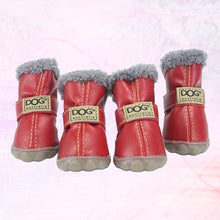 Load image into Gallery viewer, Warm Waterproof Shoes For Dogs For Winter Time Red Color
