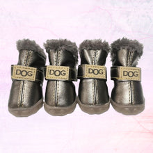 Load image into Gallery viewer, Warm Waterproof Shoes For Dogs For Winter Time Silver Color
