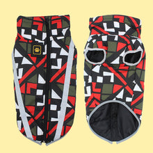 Load image into Gallery viewer, Waterproof Coat Reflective Plaid Design Red White color
